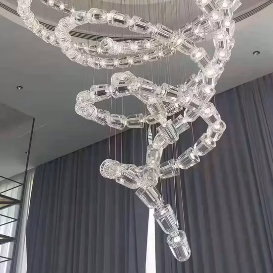 Lámpara decorativa del arte de la luz de la lámpara LED grande de la escalera moderna para el pasillo, hotel
